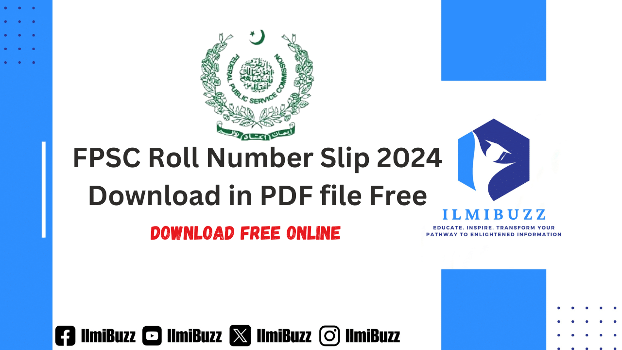 FPSC Roll Number Slip 2024 Download  PDF